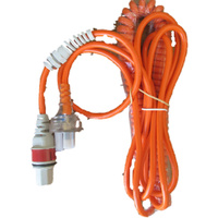 Mains Curly Lead Earthed - Orange Linak